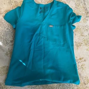 Figs teal scrub top nwot size small